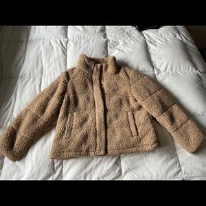 Calvin Klein cropped faux fur jacket